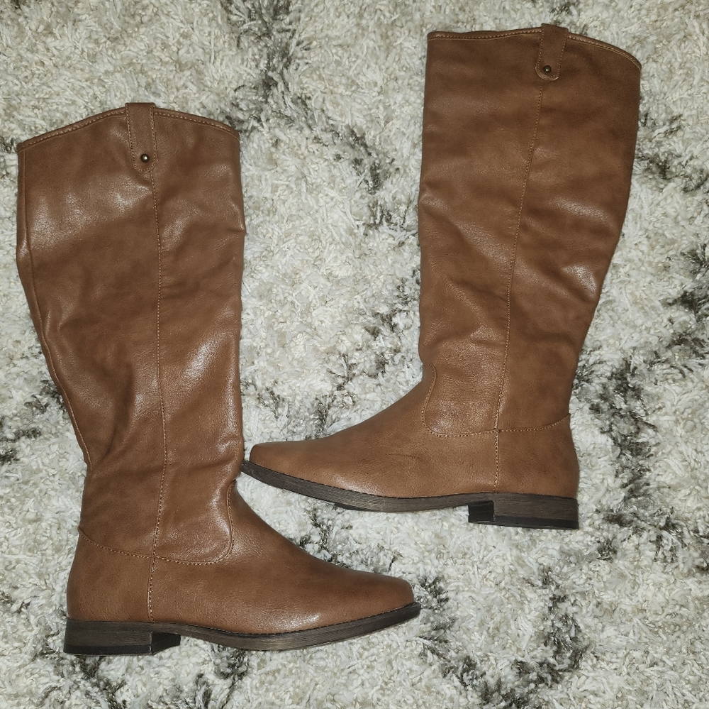 Stylish Tan Over the Knee Boots